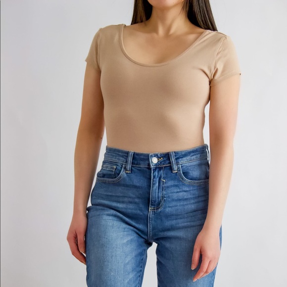 Short Sleeve Bodysuit - Khaki - Picture 2 of 2